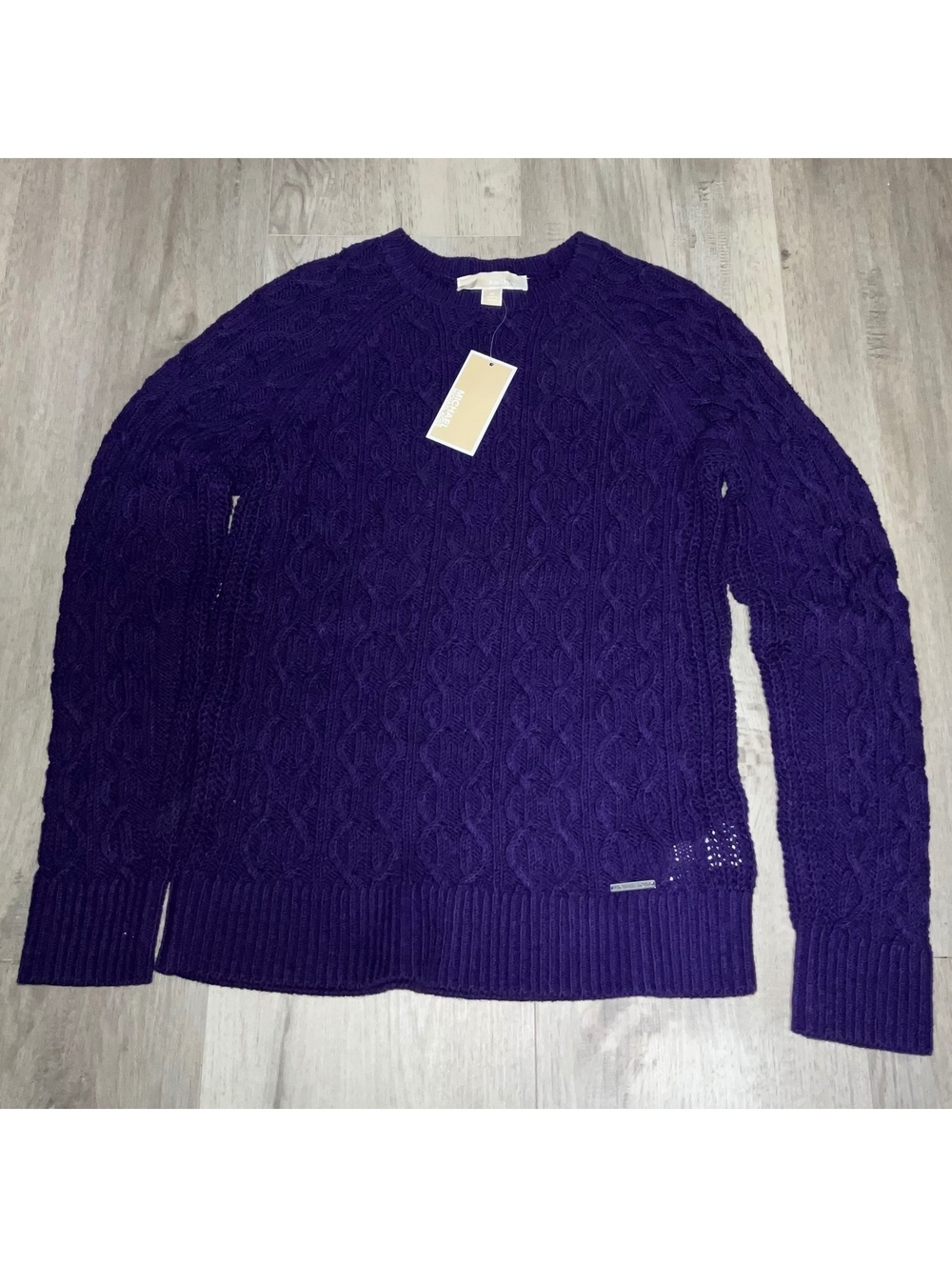 Michael Kors Purple Cable Knit Sweater Size M